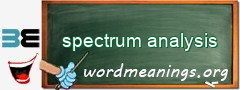 WordMeaning blackboard for spectrum analysis